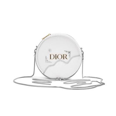 Bag [Customized Cosmetic Bag] Amber Snow Diamond Waltz Gentle Delicate Simple Versatile Vitality Girl Round Cake Round Cosmetic Beauty Storage