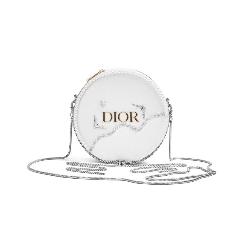 

DIOR Bag [Customized Cosmetic Bag] Amber Snow Diamond Waltz Gentle Delicate Simple Versatile Vitality Girl Round Cake Round Cosmetic Beauty Storage белый