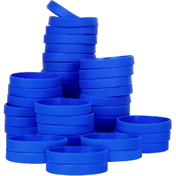 100PCS Blank Silicone Wristbands Elastic Universal Bracelets Rubber Wholesale Bracelet Bands Bulk