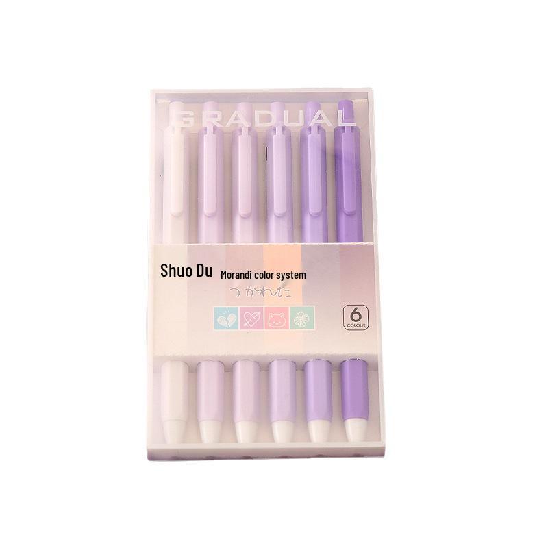 Morandi Color Quick-Dry Ballpoint Pen Set - High-Value Student Neutral Pen in Black