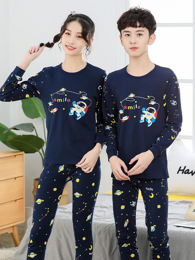Kids' Pure Cotton Thermal Underwear Set - Autumn/Winter Pajamas and Knit Base Layer for Boys and Girls