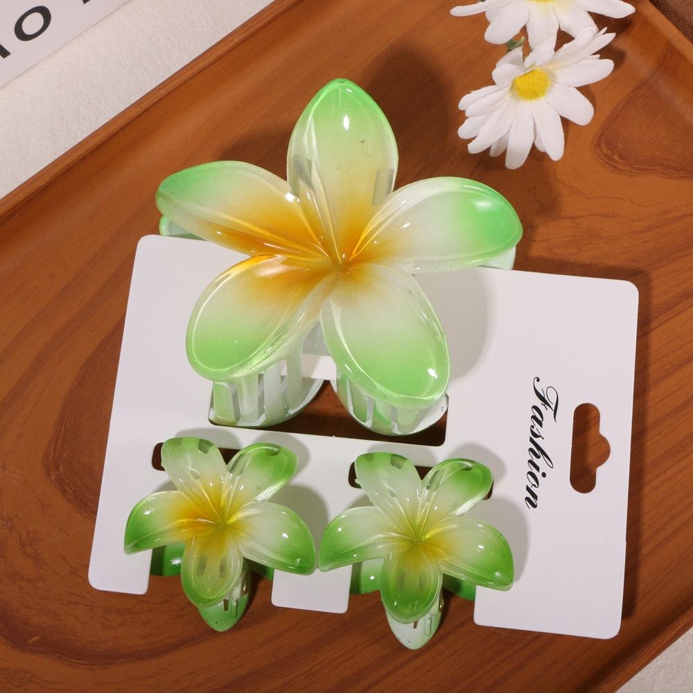 One Large and Two Small, Gradient Color Flower Hair Clip, Summer Fashion Casual Style Hair Accessory Perfect for Outings