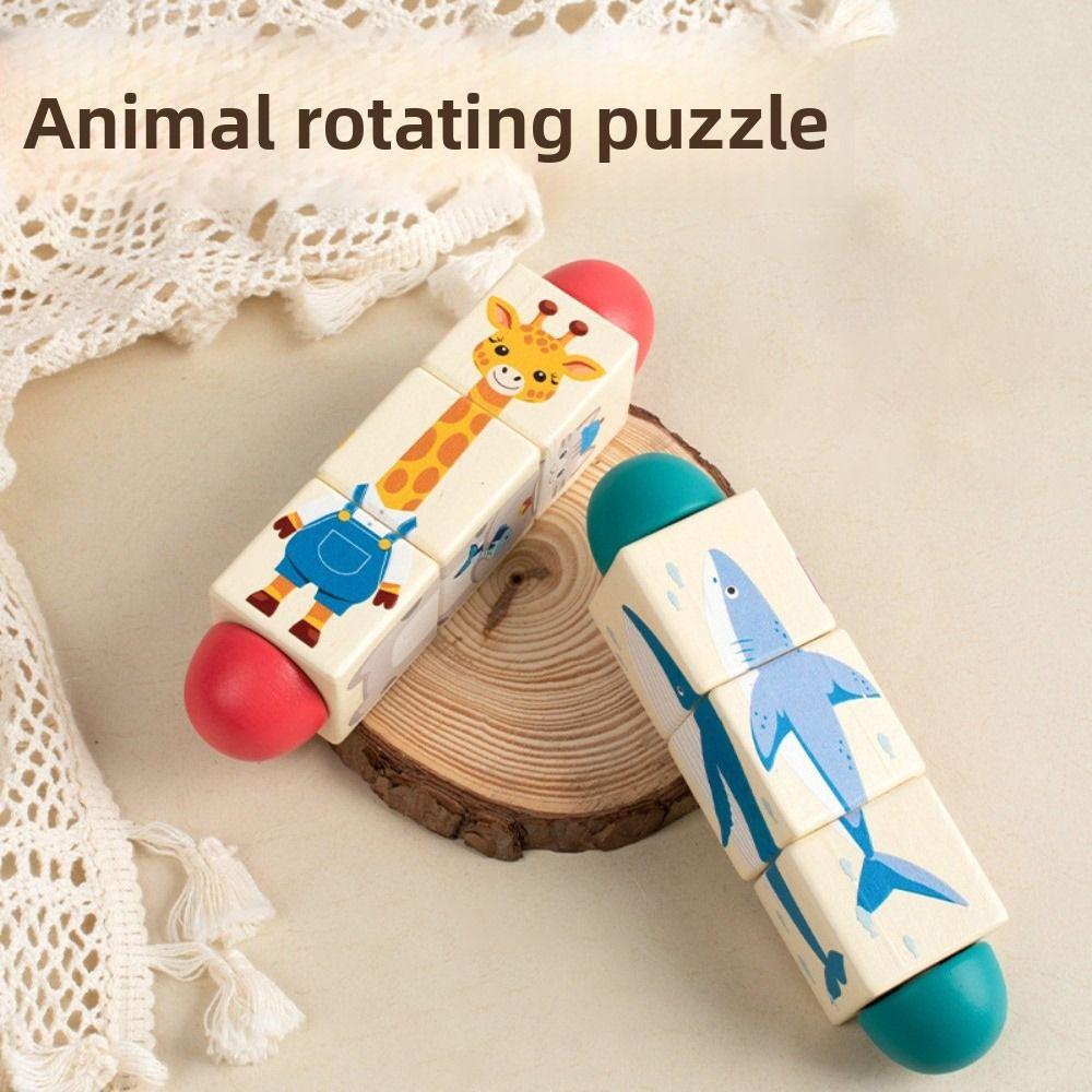 Cartoon Animal Spin Puzzle Toy Matching Toy  for Helps Develop Fine Motor Skills Logical Thinking