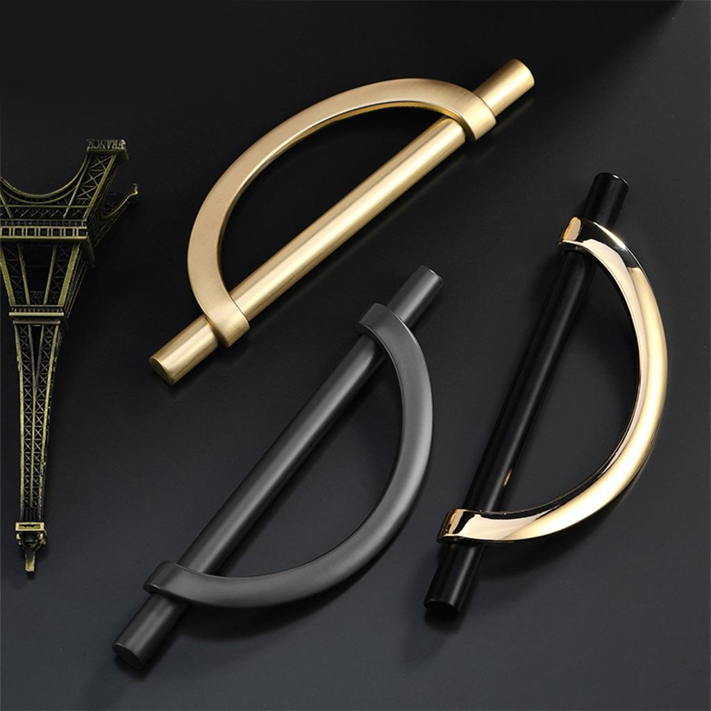 Retro Light luxury wardrobe handle Zinc Alloy Cupboard Pulls Kitchen Cabinet Drawer Handle Semi-circular Furniture Decor