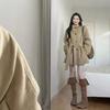 Women's Winter 2025 Korean-Style Suede Jacket - Plush, Thick, and Loose Fit
