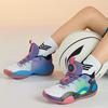 Li Ning All City 9 V1.5 Youth Basketball Shoes Kids Basketball Shoes Purple Green YKBR044-5