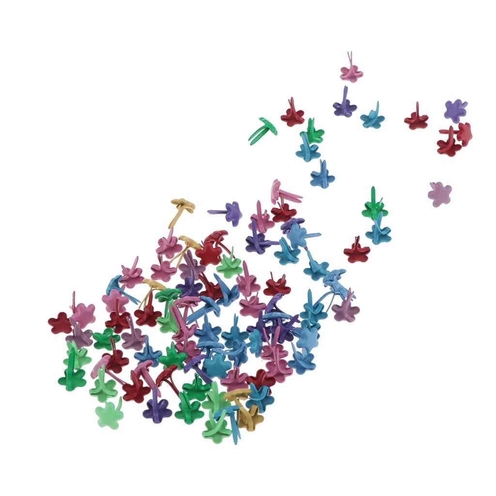 50/100pcs Metal Brads Paper Craft Fasteners 8x15mm 100pcs Golden Round Head