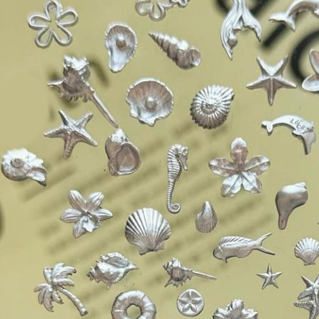 Professional Sea Series Nail Art Molds Small Accessories Mold Nail Decorative Moulds for Salon Manicure Decorations