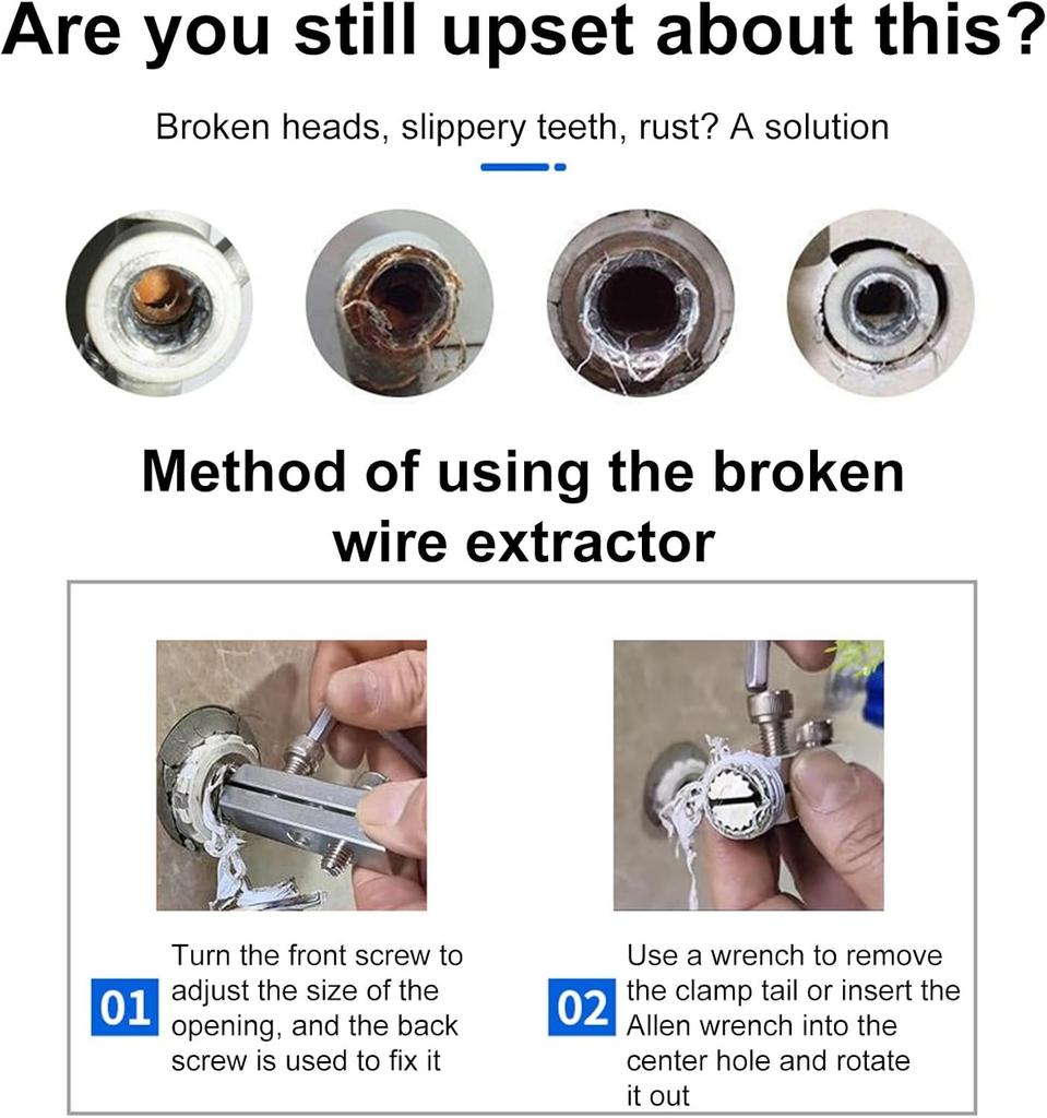 Broken Wire Extractor Threading Tools Water-tap Angle Valve Repair Tap and Screw Remover 4/6 Points Water Main Breaks Repair