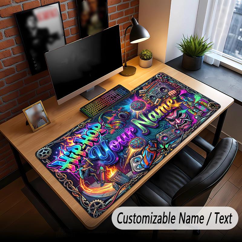 Music DJ Theme Custom Mouse Pad Personalized With Name Text Customized Desk Mat For Office Home Decor