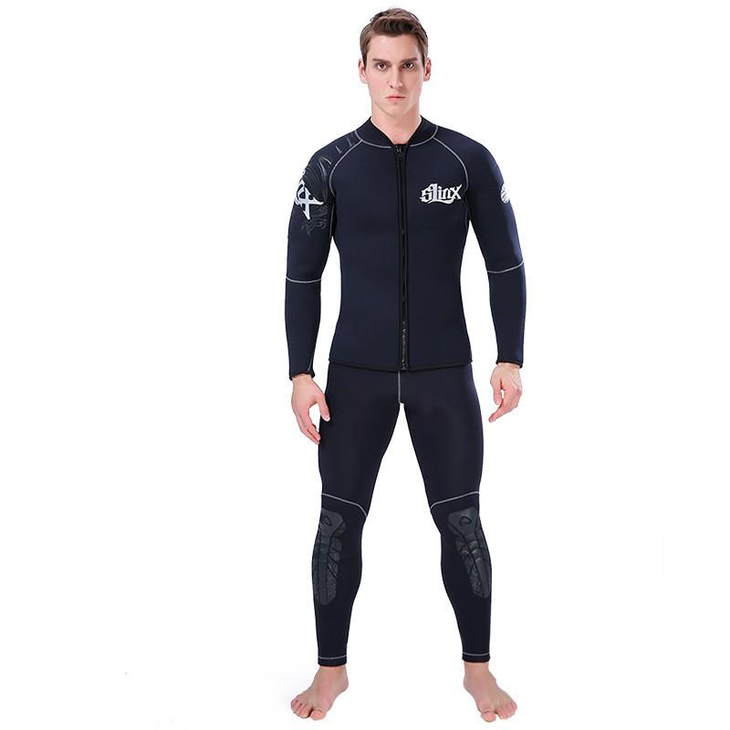 Diving Wetsuit 5mm Thick Neoprene Separate Suit With Fleece Lining Warmth Surfing Snorkeling Water Sports