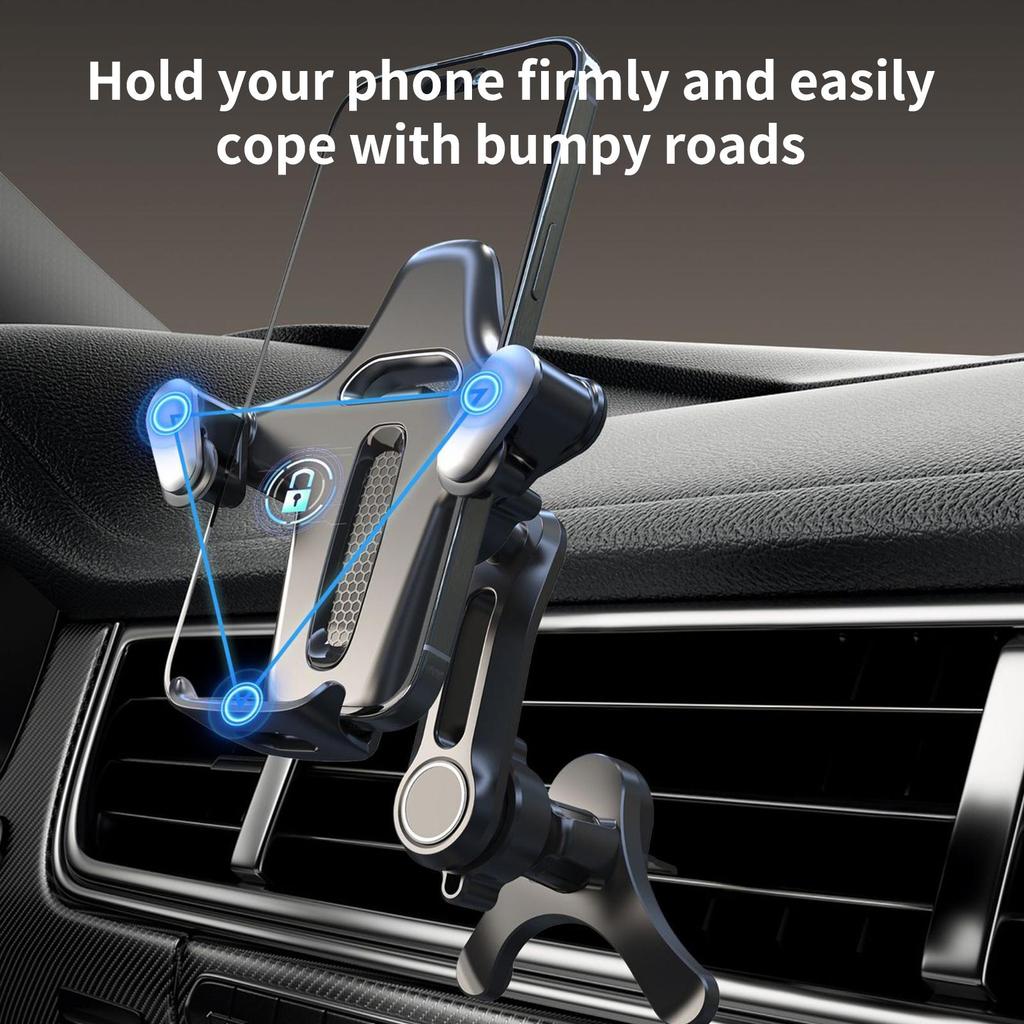 Car Phone Holder Mount Vent Clip Silicone Non-Slip Stand Car Vent Phone Holders for Family Friends Women Automotive Vehicle