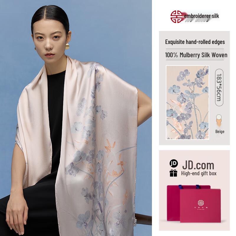 Women's 100% Mulberry Silk Scarf & Shawl Gift Set