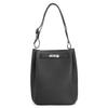 Borsa a secchiello in vera pelle con texture Togo da donna, grande capacità, tracolla larga regolabile, verticale, da spalla, crossbody