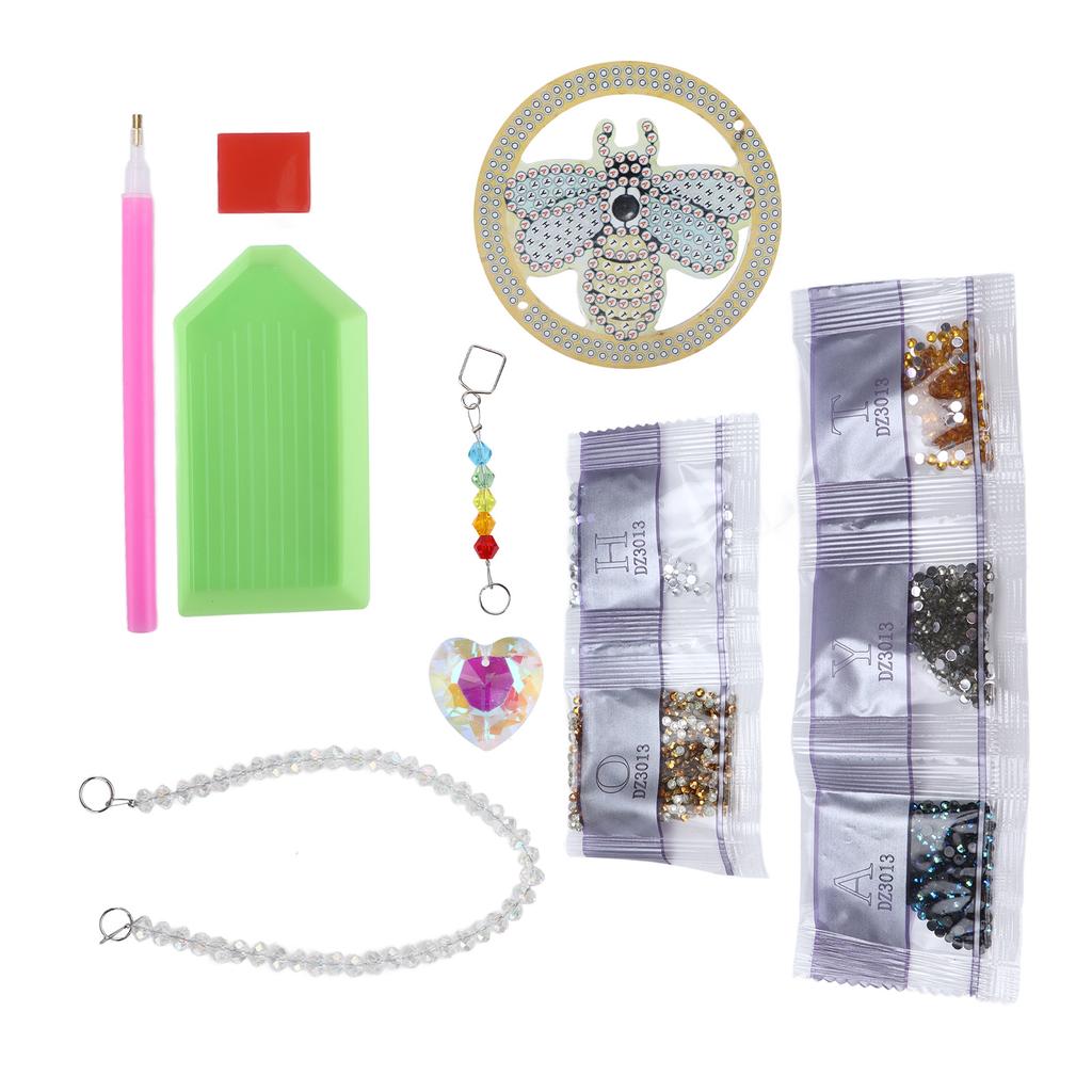 Rhinestones Pendant 5D Yellow Bee Shape DIY Painting Car Decorative Ornament Accessories