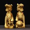 Chinese Fengshui Craft Eight Treasures Qilin Ornament Full Copper Auspicious Lucky Qilin Home and Office Desktop Decoration
