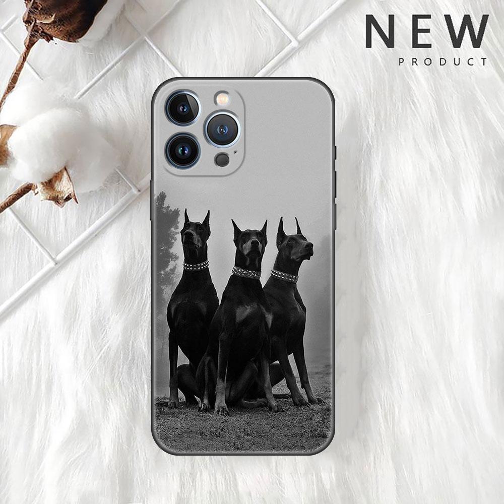 Pouzdro pro Apple iPhone 11 13 12 14 Pro 7 Plus XR X XS Max 6 6S 13Pro SE 2022 silikonový telefon Funda Animal Jezevčík Dobrman Pes