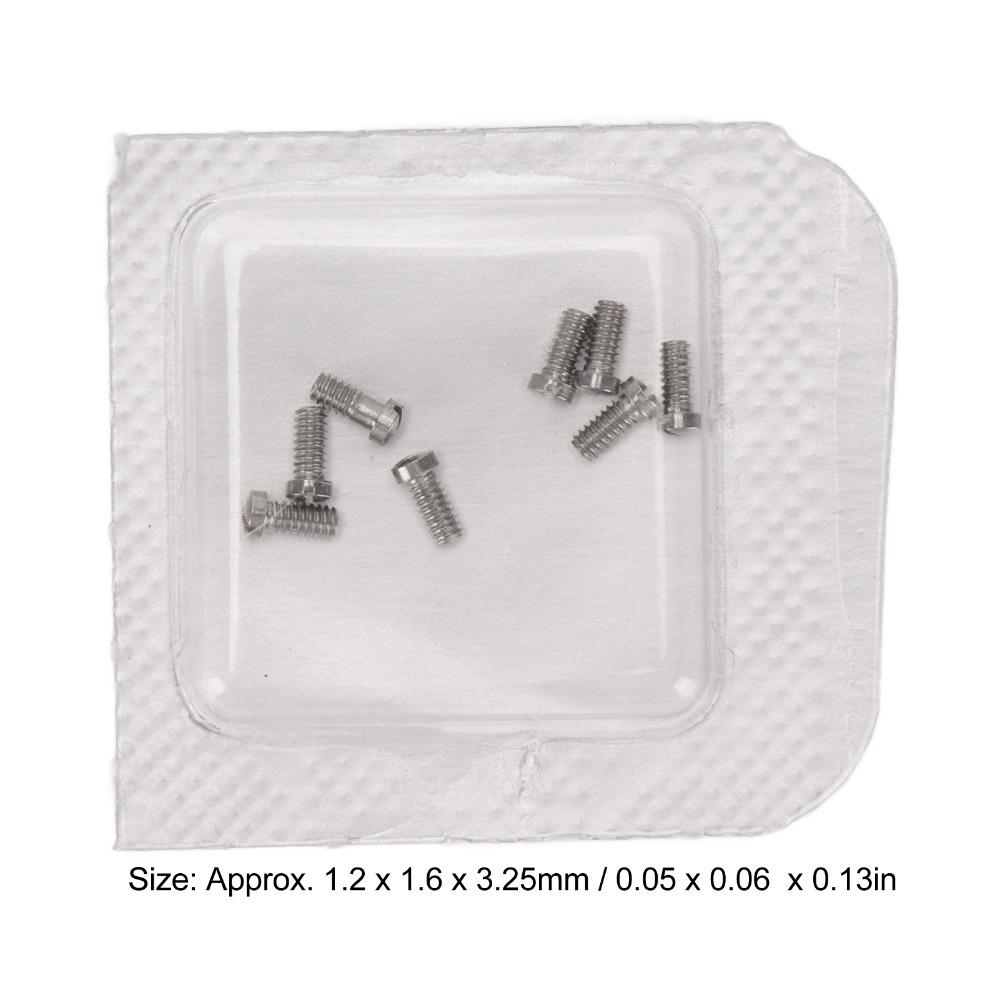 8pcs Stainless Steel Micro Watch Repair Screws 1.2 X 1.6 X 3.25mm 1 X 1.4 X 3.2mm Watch Back Cover Screws 1 X 1.3 X 2.4mm