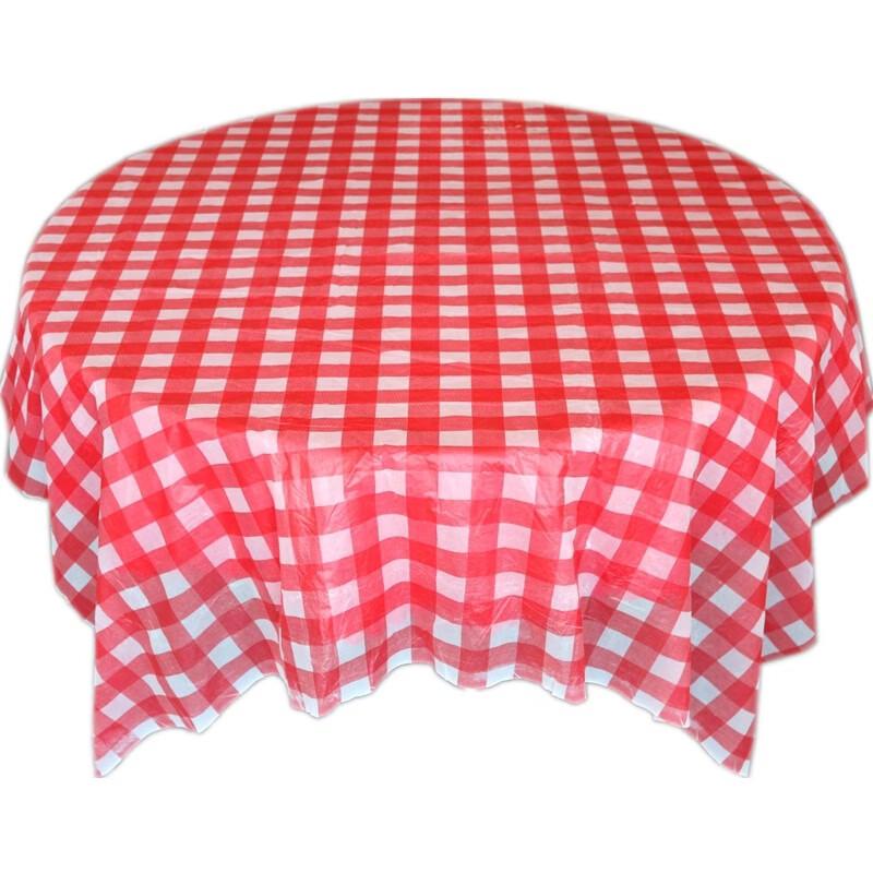 ZISIZ Disposable Red Plaid Tablecloth