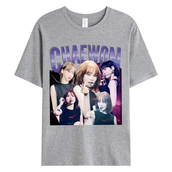 2026 Nuova Kim ChaeWon maglietta da uomo 100% cotone stile regolare Unisex oversize Y2K T-shirt Casual Larga Outdoor Street