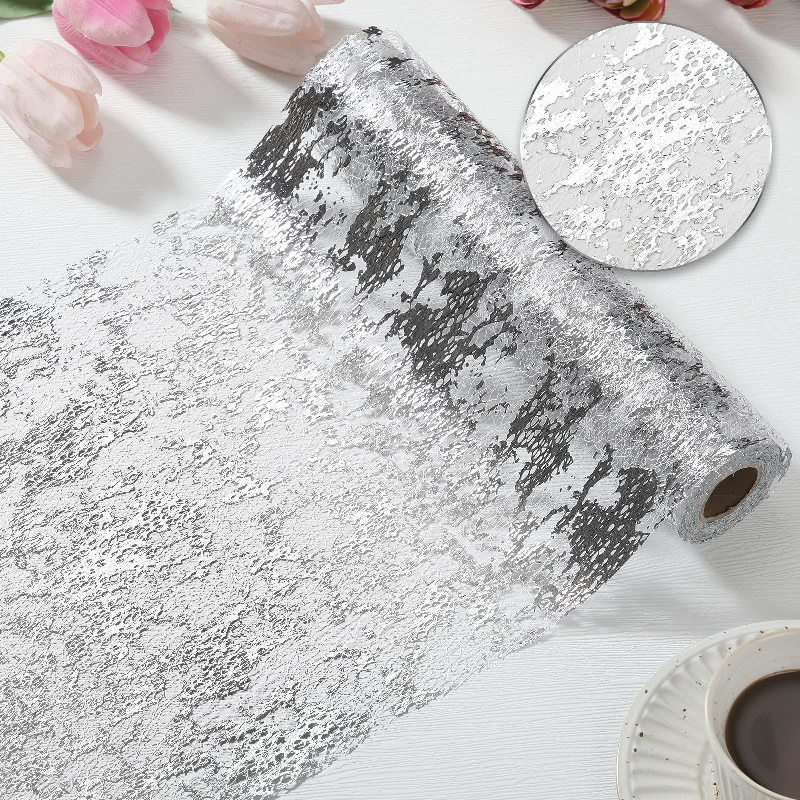 

Gold Foil Mesh Table Runner For Holidays, Parties, Weddings, And Tablecloths One Size срібний