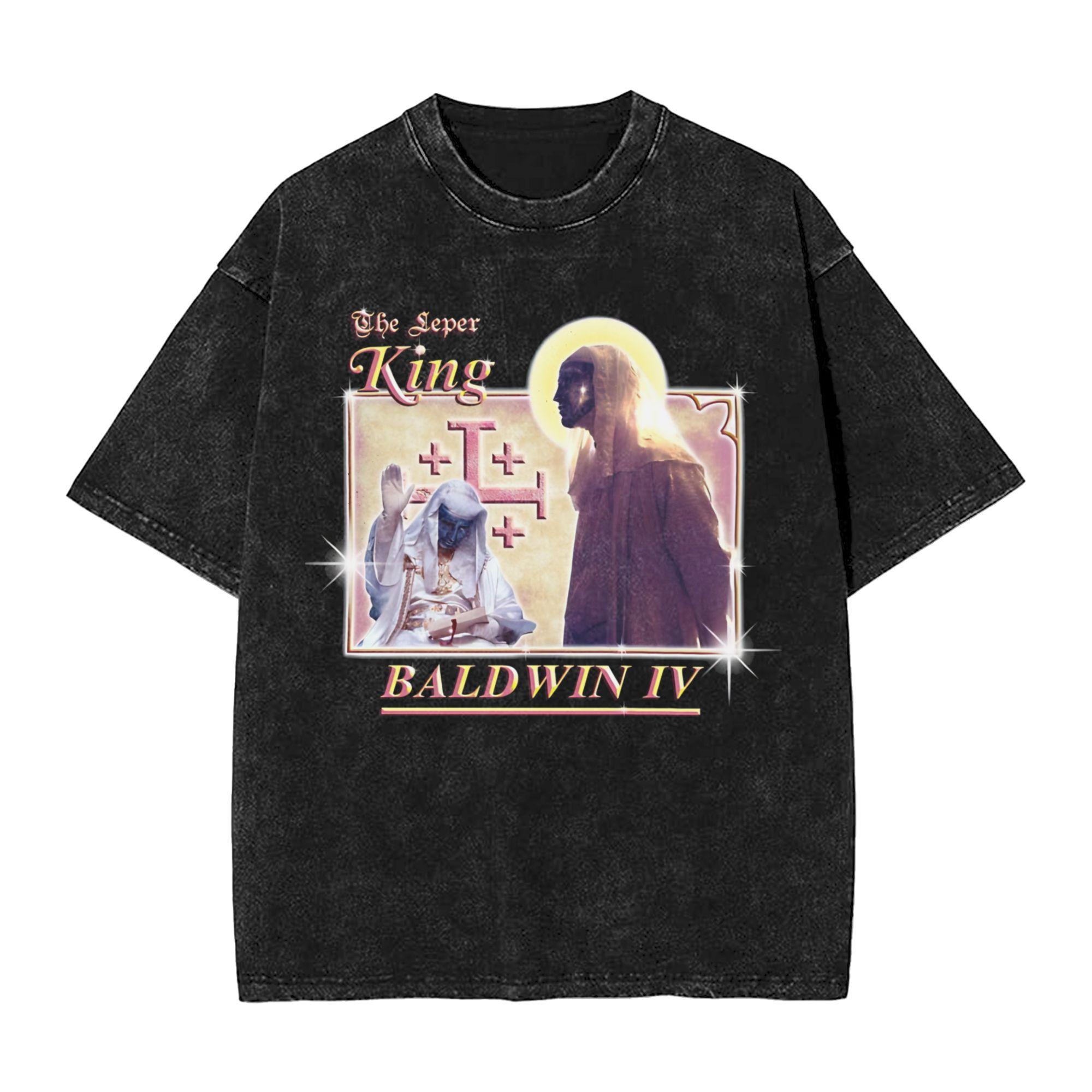 King Baldwin IV Ascendant Washed T Shirts Merch Oversize TShirt  for Unisex Women Tee S