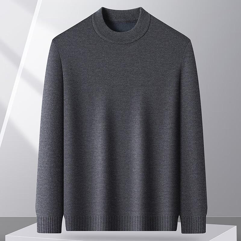 FAPAI Men's Round Neck Solid Knit Sweater