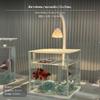 2-teiliger ultraklarer Glas-Kampffisch-Aquarium, LED-Licht, Mini-Schreibtisch-Aquarium 12x12cm Nur Tank