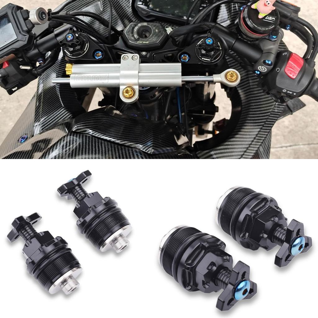LEDISHUN Motorcycle Initial Adjuster (Left and Right Set) for Suzuki GSX250R, V-Strom 250, and GSR250 (All Models) (Black)