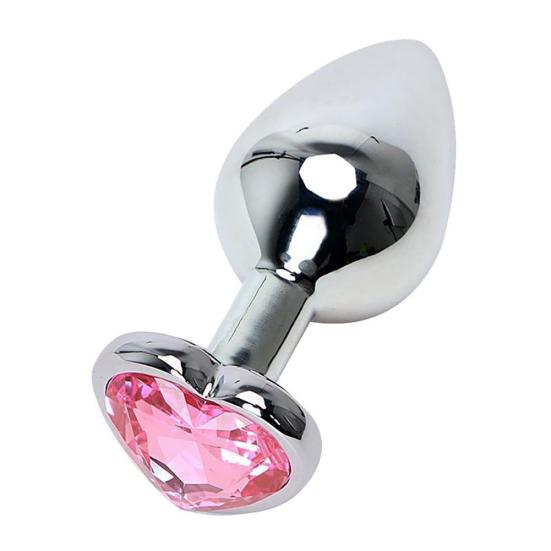 Love Heart Rhinestone Stainless Steel Anal Plug Prostate Massage Adults Sex Toy