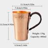 Handgefertigter reiner Kupfer-Kaffeebecher, 400 ml Frühstückstasse, tragbar, glatte Oberfläche, gewebter Griff, Heim-Bierbecher, Geschirr