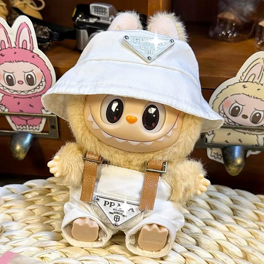 

Первое и второе поколения Лабубу продаются только 17-сантиметровые сидячие аксессуары для праздничной одежды перевернутый треугольник рабочая одежда мода Two-hat and pants