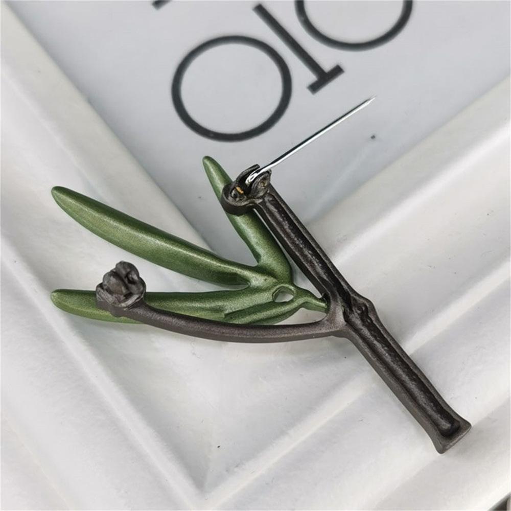 Japanischer Und Koreanischer Schmuck Bambus Smaragdgrün Schal Schnalle Antike Damen Anstecknadel Seidentuch Schnalle, Brosche