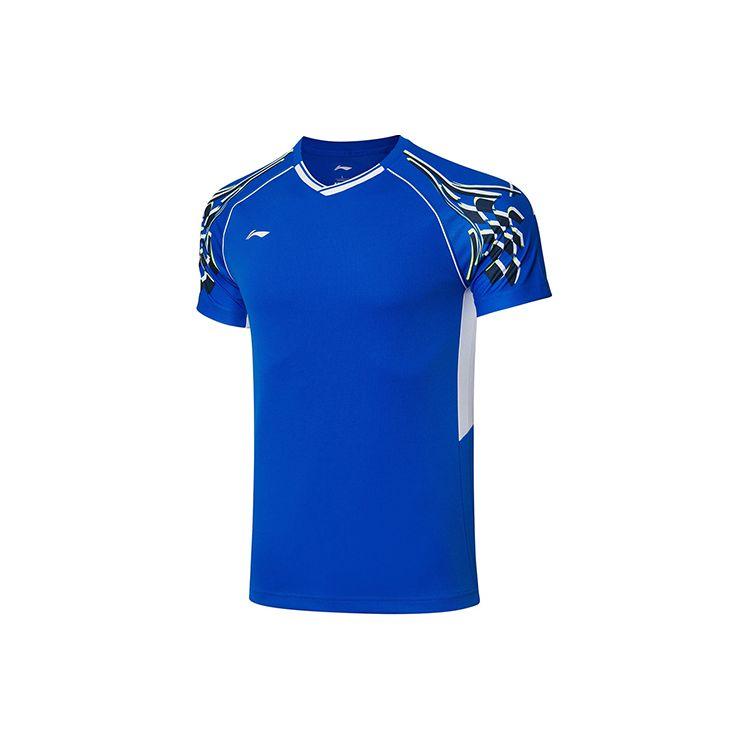 Li Ning Badminton Series Quick-Dry Casual Sports Training Competition Uniform Set Men Sportswear Crystal-Blue AATR003-3