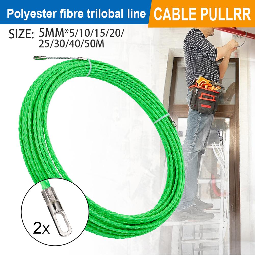 5MM Glasfaser-Kabelzieher 5/10/15/20/25/30/50M Drahtkanal Fischband Elektrikerband Kabel Einführhilfe Werkzeug