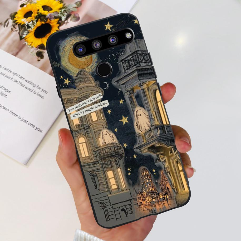 For LG V50 ThinQ 5G Case LM-V500EM Phone Cover Fashion Flower Butterfly Soft Silicone Back Cover For LG V40 V50s Thinq 5G Bumper