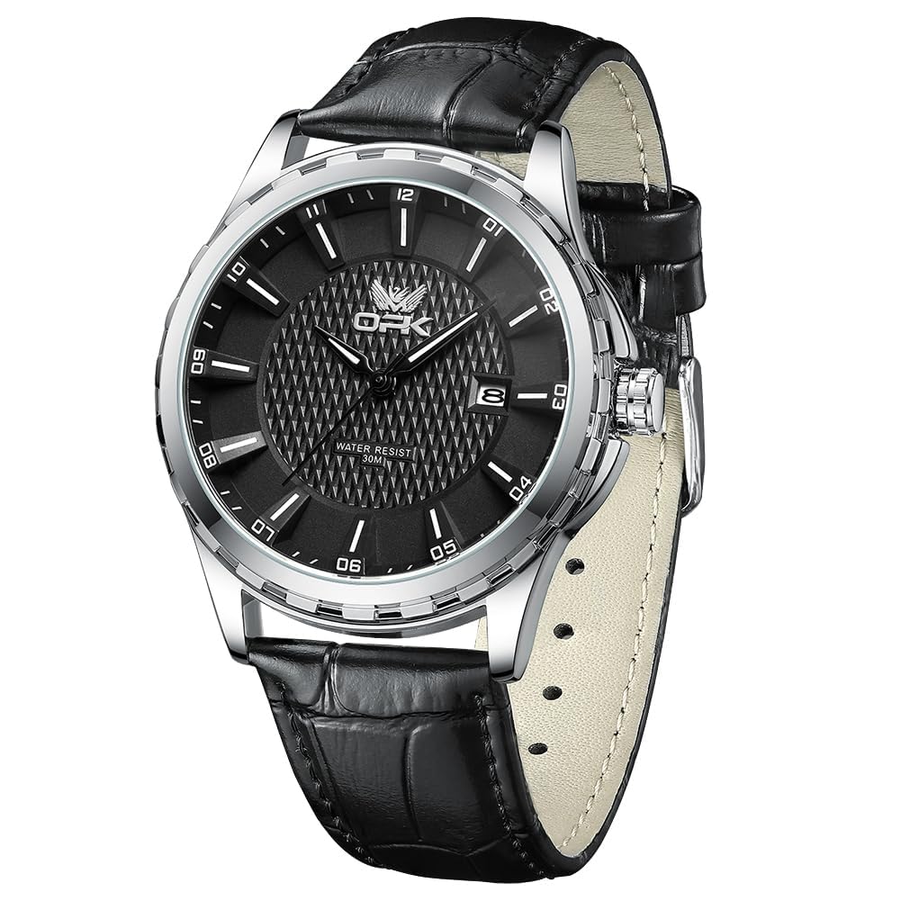 

OPK Quartz Simple and Stainless Classic Design with Date Luminous Perfect Gift for High School Students and Office Workers Men s Watch, Popular,