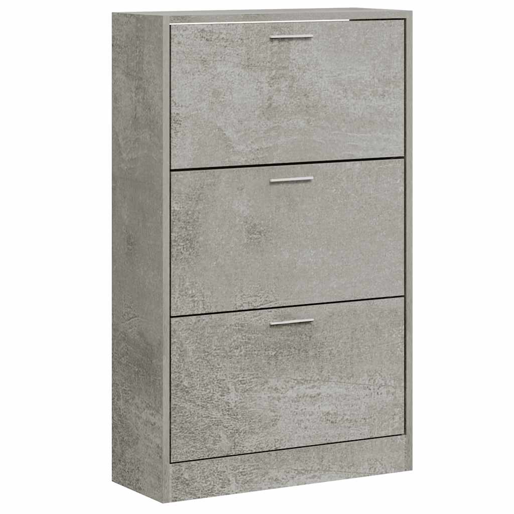 Shoe Cabinet Concrete Grey 63 x 24 x 103 cm Wood Based Material