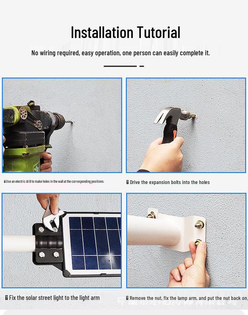 High-Power Outdoor Solar Street Light for Courtyard & Yard