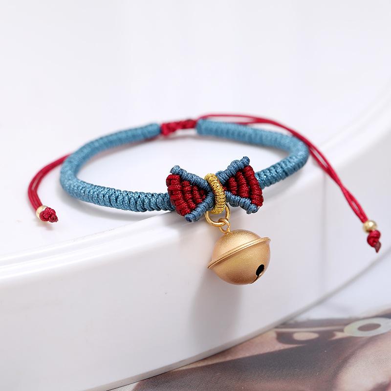 Handmade on the run princess bracelet Xiaohongshu same style Snow White bell bow woven hand rope gift female