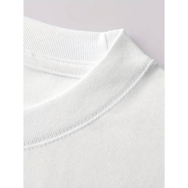 European sizes Men'S T-Shirt SAY LESS Print for Casual Wear Short Sleeve Geometric-pattern Tee Tops For Men