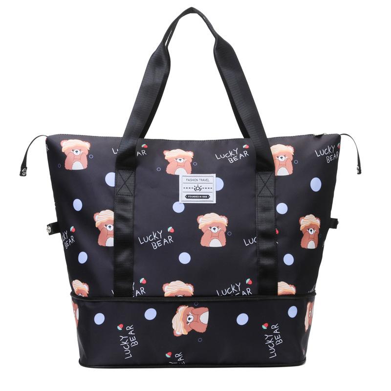 Large-capacity women's hand-held travel bag, fitness, short-distance business trip, luggage bag, travel, pull rod, maternity storage bag.