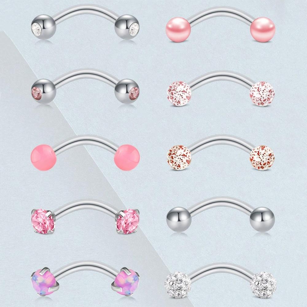 16G Ögonbrynspiercing Rookörhänge Rookpiercing Vertikal Labret Läppsmycke Rostfritt Stål Bridge Ögonbrynspiercing Smycken