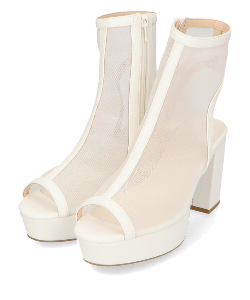 Sandale Ghete Oriental Traffic Tulle Transparent Tocuri cu degete deschise Pantofi Trendy Modă Casual 41211 ALB Damă 24.0cm~24.5cm