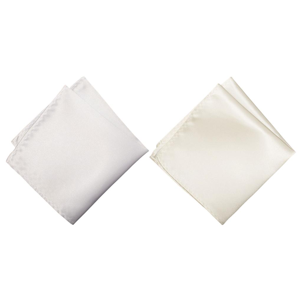 2PCS Men's Pocket Square Classical Rayon Handkerchief For Business Meeting Formal Occasion Solid Color Banquet Kerchief