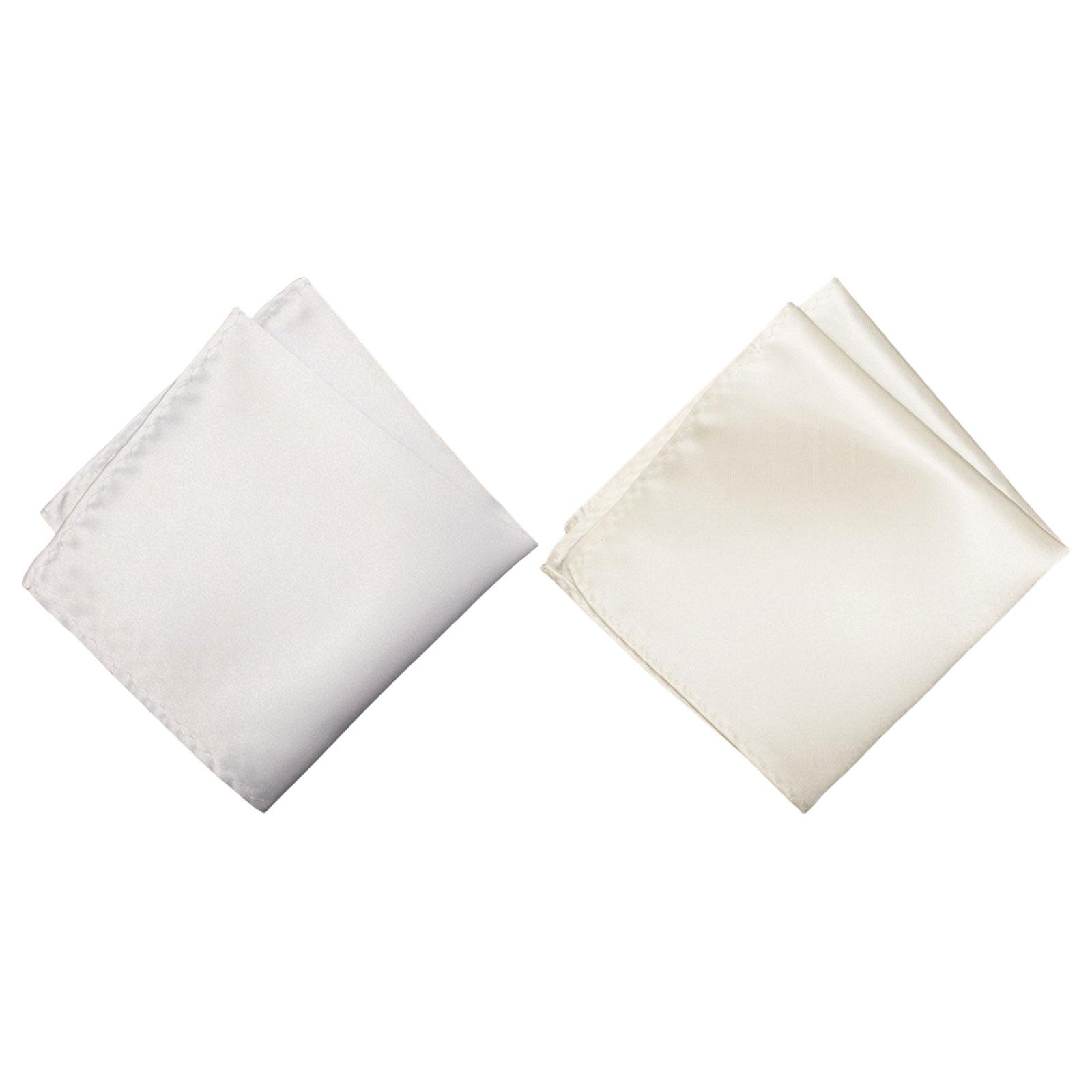 

2 шт. Мужской нагрудный платок Классический вискозный носовой платок для деловой встречи, формального случая, однотонный банкетный платок I