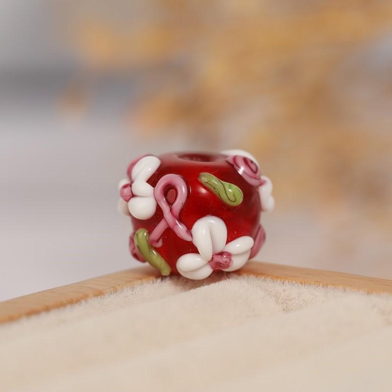 

10PC 12mm Japanese cherry blossom beads with three petals, flower outside, glass beads, scattered beads, DIY handmade bead beads