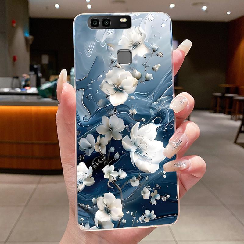 For Huawei P9 EVA-L29 L09 Case Huawei P9 Plus VIE-L29 L09 Cover Clear Luxury Fashion Butterfly Flowers Soft Silicone Phone Case