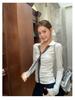 New Women's College Style Long Sleeve Color Block Lapel Top