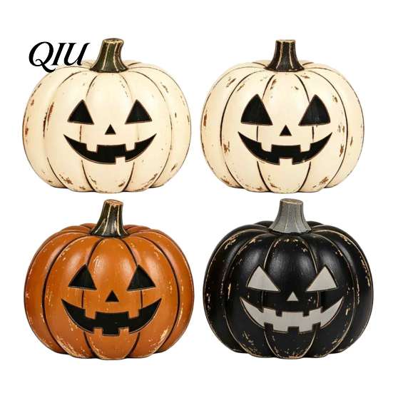 Desktop Holiday Party Ornament 3/4Pcs Vintage Wooden Pumpkin Decor, Rustic Fall Tabletop Centerpiece, Farmhouse Sturdy Thanksgiving Centerpieces